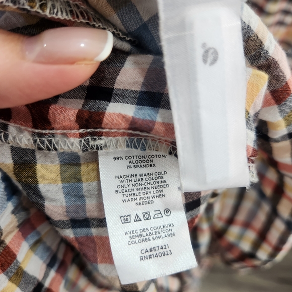 Loft Plaid Tiered Flutter Sleeve Midi Dress Whisper White Small T4 - Picture 5 of 11